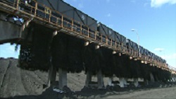  釧路コールマインの貯炭場